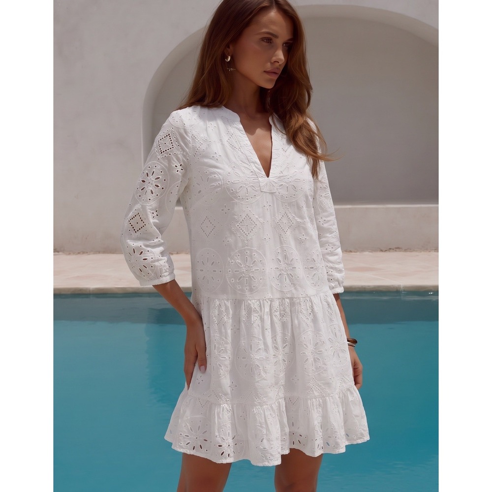 Gap Broderie Anglaise White Summer Dress Cutwork White Size XS